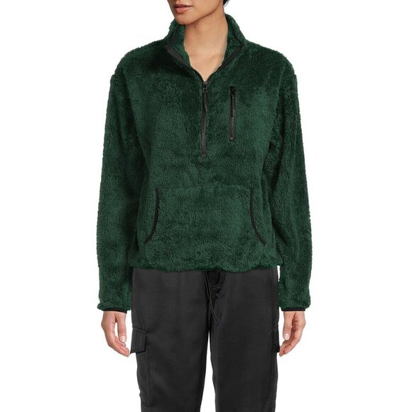 No Boundaries Junior's Plush Quarter Zip Pullover - Picture 1 of 7